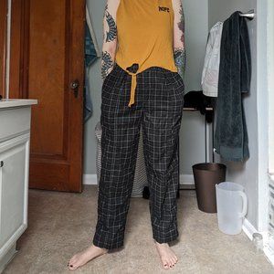 Madewell forest green plaid corduroy stretch pants